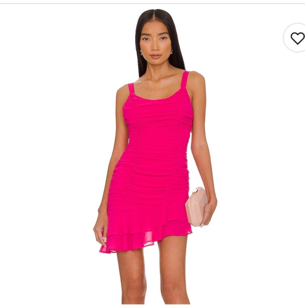 Lovers and Friends pink ruched dress size small